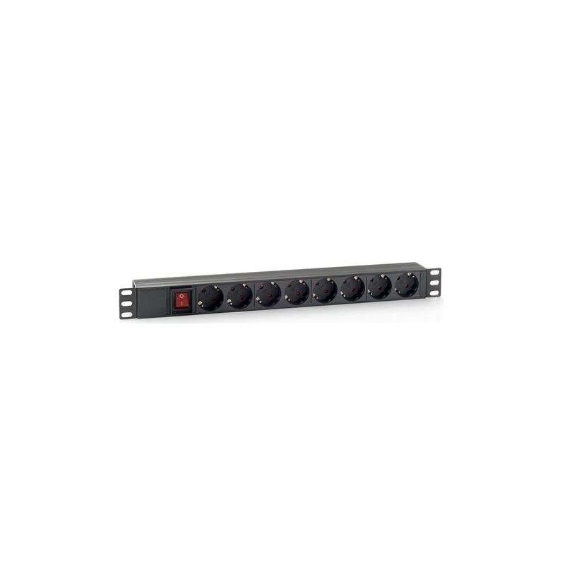 Cromad Multipresa 8 Shucko per montaggio in rack 19" 1U - Interruttore On/Off - Custodia in plastica - Cavo da 1,80 m Cromad Multipresa 8 Shucko per montaggio in rack 19" 1U - Interruttore On/Off - Custodia in plastica - Cavo da 1,80 m