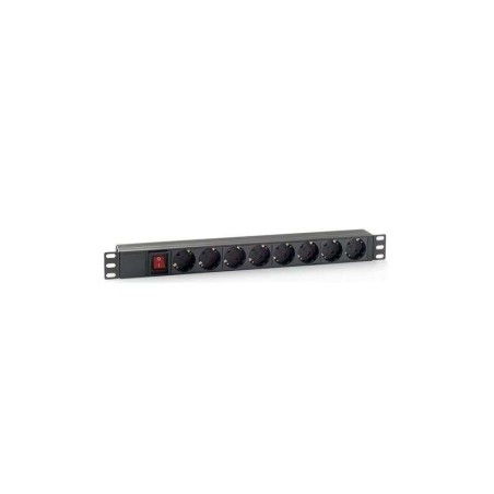 Cromad Multipresa 8 Shucko per montaggio in rack 19" 1U - Interruttore On/Off - Custodia in plastica - Cavo da 1,80 m
