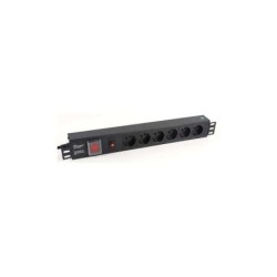 Cromad Power Strip 6 Shucko per montaggio in rack 19" 1U - Interruttore On/Off - Custodia in alluminio - Cavo da 1,80 m