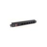 Cromad Power Strip 6 Shucko per montaggio in rack 19" 1U - Interruttore On/Off - Custodia in alluminio - Cavo da 1,80 m