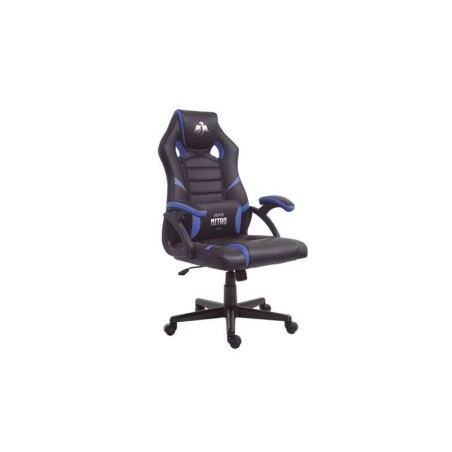 Sedia da gaming serie Cromad Nitro - Altezza regolabile con pistone a gas di classe 2 - Cuscino lombare - Colore nero/blu