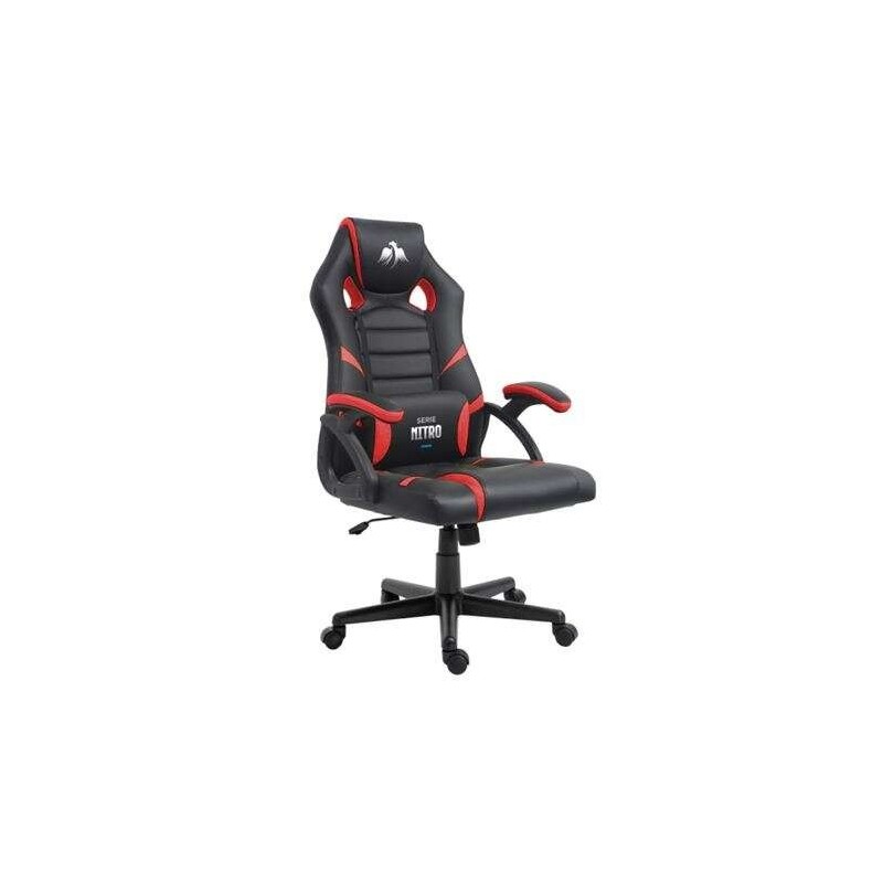 Sedia da gaming serie Cromad Nitro - Altezza regolabile con pistone a gas di classe 2 - Cuscino lombare - Colore nero/rosso Sedia da gaming serie Cromad Nitro - Altezza regolabile con pistone a gas di classe 2 - Cuscino lombare - Colore nero/rosso