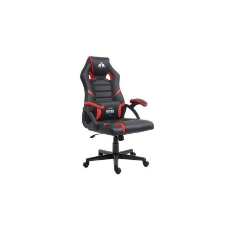 Sedia da gaming serie Cromad Nitro - Altezza regolabile con pistone a gas di classe 2 - Cuscino lombare - Colore nero/rosso