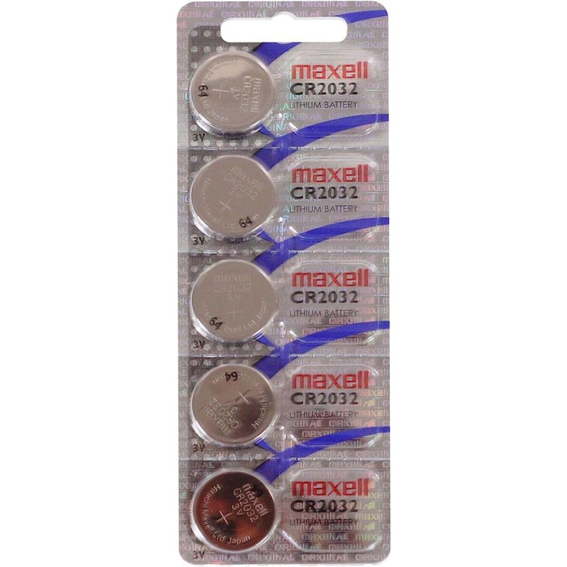 Maxell Confezione da 5 batterie a bottone al litio CR2032 3V Maxell Confezione da 5 batterie a bottone al litio CR2032 3V