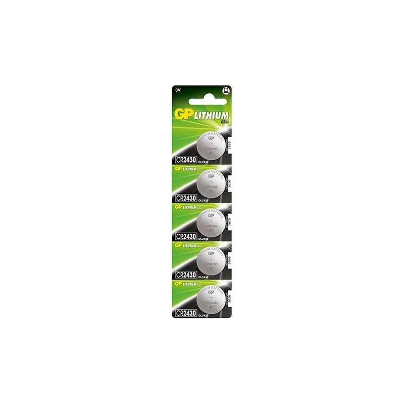 Confezione da 5 batterie al litio GP CR2430 da 3 V Confezione da 5 batterie al litio GP CR2430 da 3 V