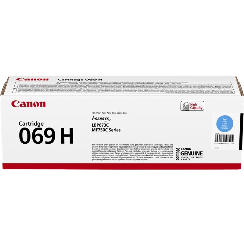Cartuccia toner originale ciano Canon 069H - 5097C002 Cartuccia toner originale ciano Canon 069H - 5097C002