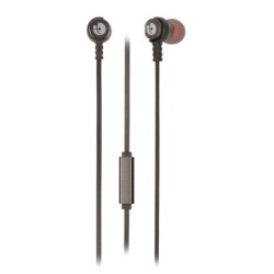 Cuffie intrauricolari metalliche NGS Cross Rally - Microfono integrato - Assistente vocale - Cavo da 1,20 m - Colore Grafite/Ros