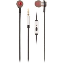 Cuffie intrauricolari metalliche NGS Cross Rally - Microfono integrato - Assistente vocale - Cavo da 1,20 m - Colore Nero/Rosso
