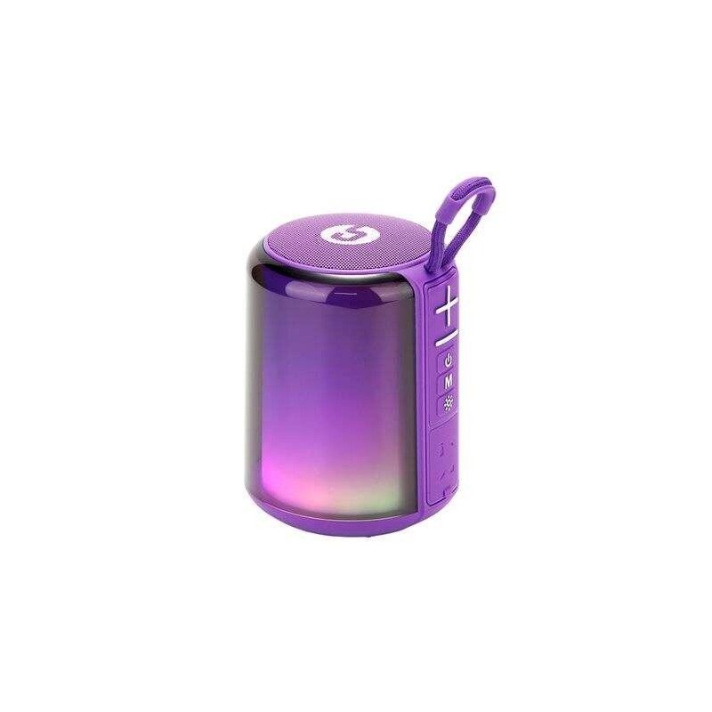 Altoparlante Bluetooth Coolsound Light Boom 5W - Maniglia per il trasporto - Effetto luce LED - Colore viola Altoparlante Bluetooth Coolsound Light Boom 5W - Maniglia per il trasporto - Effetto luce LED - Colore viola