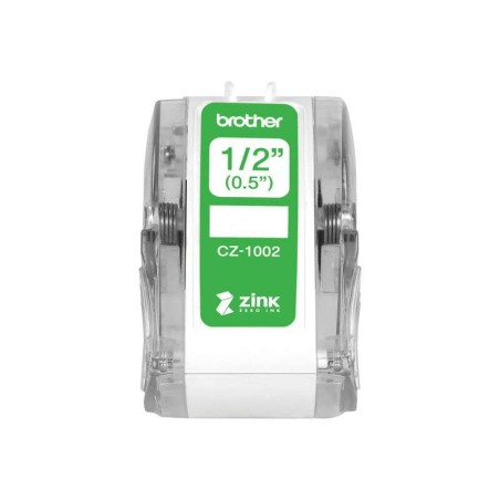 Rotolo di etichette originali Brother CZ1002 in formato personalizzato - Larghezza 12 mm x 5 metri - Zero inchiostro