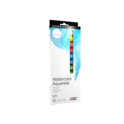 Daler Rowney Simply Pack de 12 Acuarelas 12ml - Se Humedecen Facilmente - Colores Surtidos