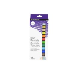 Daler Rowney Pack de 12 Pasteles Blandos - Para Amplia Variedad de Superficies - Facil de Usar - Colores Surtidos