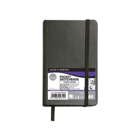 Quaderno Daler Rowney Simply Sewn - Formato 9x14 cm - 72 fogli di carta da 100 g/mg2 - Colore bianco