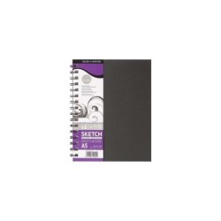 Daler Rowney Simply Cuaderno de Dibujo A5 100g/m2 - Cubierta Rigida con Encuadernacion en Espiral - Color Blanco