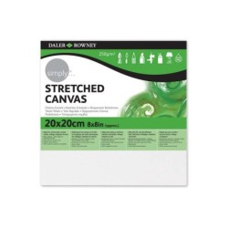 Daler Rowney Simply Bastidor Entelado 20x20cm - Imprimacion Triple - Grano Medio - 100% Algodon sin Acido - 250g