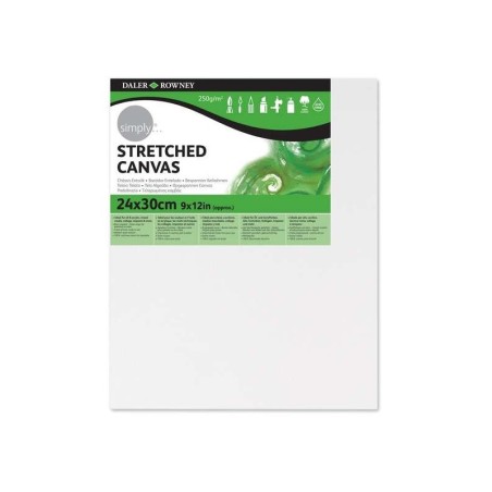 Daler Rowney Simply Canvas Frame 24x30 cm - Triple Primer - Grana media - 100% cotone privo di acidi - 250 g