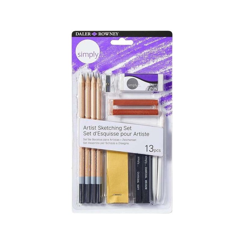 Daler Rowney Simply Pack de 13 Piezas para Dibujar y Esbozar - Idoneo para Artistas Principiantes Daler Rowney Simply Pack de 13 Piezas para Dibujar y Esbozar - Idoneo para Artistas Principiantes