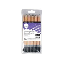 Daler Rowney Simply Confezione da 12 matite rotonde in grafite - Facili da temperare - Per studenti e uso personale - Mine assor