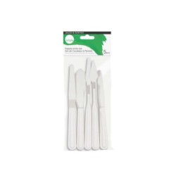 Daler Rowney Simply Confezione da 5 spatole in plastica - Forme diverse - Plastica resistente - Colore bianco