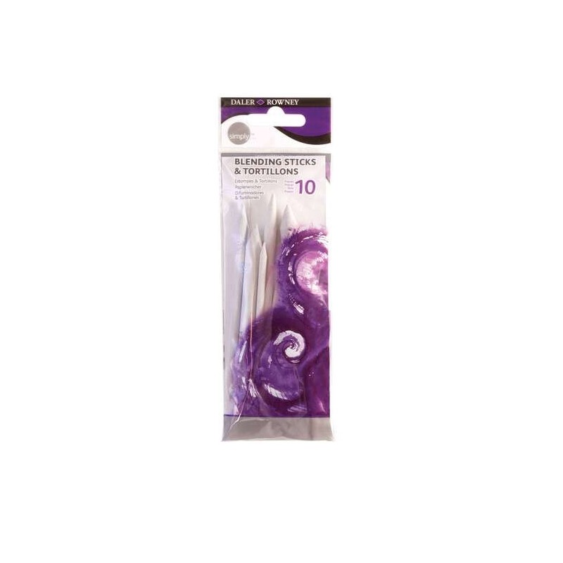 Daler Rowney Simply Pack de 12 Esfuminos - 4 Difuminos y 6 Esfuminos - Color Blanco Daler Rowney Simply Pack de 12 Esfuminos - 4 Difuminos y 6 Esfuminos - Color Blanco