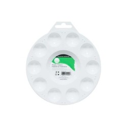 Daler Rowney Tavolozza di colori semplicemente rotonda in plastica - 10 pozzetti - Bianco