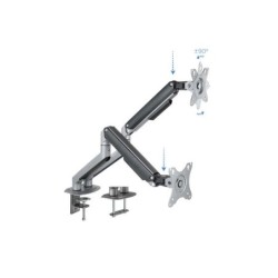 Tooq Soporte Mesa Pantallas Giratorio Inclinacion 2 Brazos 17-32" - Color Gris