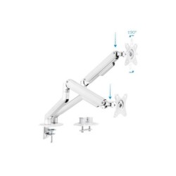 Tooq Soporte Mesa Pant Giratorio Inclinacion 2 Brazos 17-32" - Color Blanco