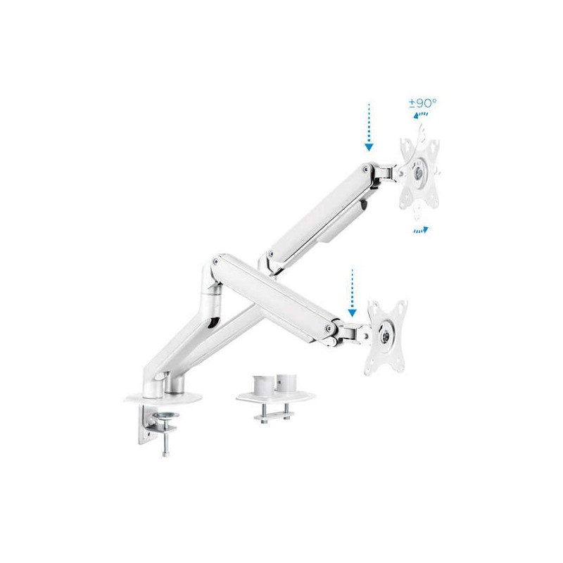 Tooq Soporte Mesa Pant Giratorio Inclinacion 2 Brazos 17-32" - Color Blanco Tooq Soporte Mesa Pant Giratorio Inclinacion 2 Brazos 17-32" - Color Blanco