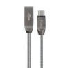 Cavo USB Tipo C a USB DCU Tecnologic Pure Metal - Connettore reversibile - Ricarica rapida 2,1 A - 1 m - Colore metallo
