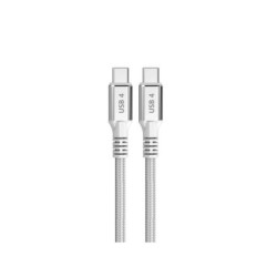 Cavo DCU Tecnologic USB 4 Tipo C a USB Tipo C - 1,5 m - Ricarica rapida 240 W e trasferimento dati 40 G - Colore bianco