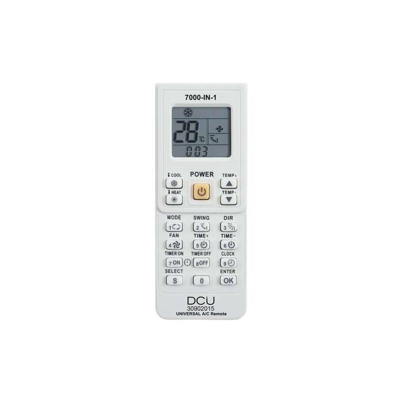 Telecomando Universale DCU Tecnologic per Climatizzatore 7000 in 1 Nuovo - Colore Bianco Telecomando Universale DCU Tecnologic per Climatizzatore 7000 in 1 Nuovo - Colore Bianco