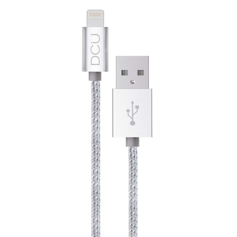 DCU Tecnologic Cable Lightning C89 - Conector USB 2.0 de Aluminio - Conductor de Cobre - Color Plata DCU Tecnologic Cable Lightning C89 - Conector USB 2.0 de Aluminio - Conductor de Cobre - Color Plata