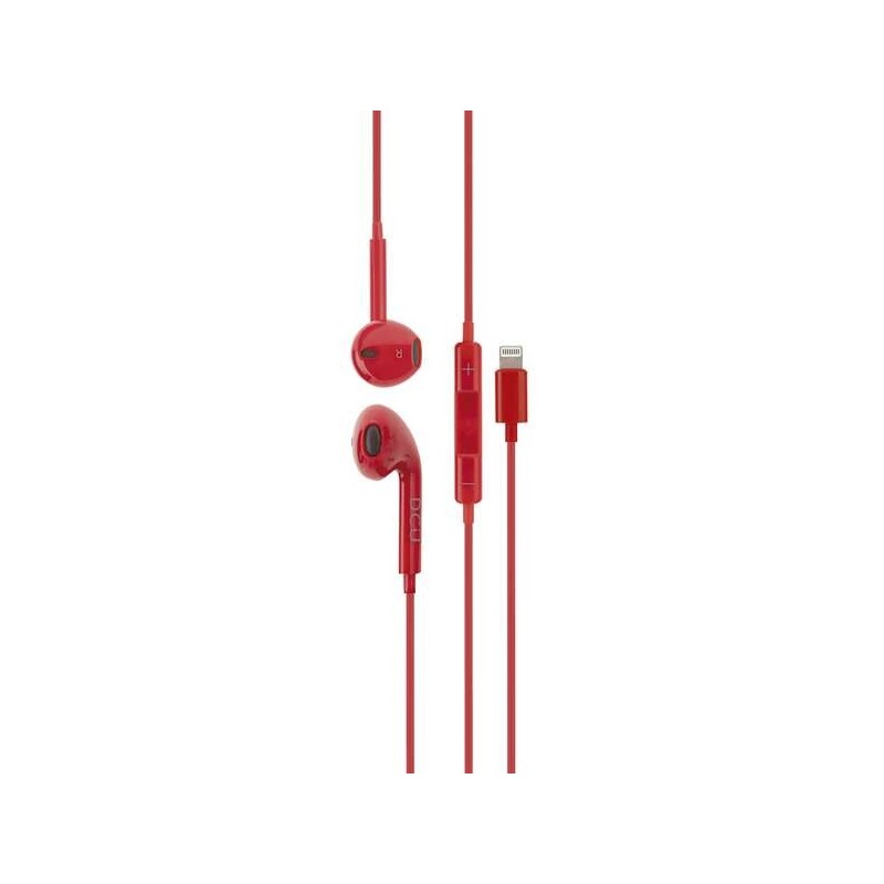 Cuffie stereo DCU Tecnologic con connettore Lightning - Colore rosso Cuffie stereo DCU Tecnologic con connettore Lightning - Colore rosso