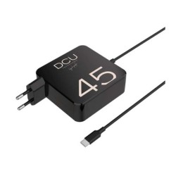 Caricabatterie USB-C DCU Tecnologic 45W Ultra Veloce - Ingresso Universale - Uscita Elevata Potenza - Compatto e Portatile - Col