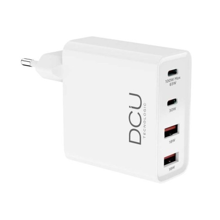DCU Tecnologic Cargador Gan USB Tipo C 100W - Carga Rapida - Color Blanco