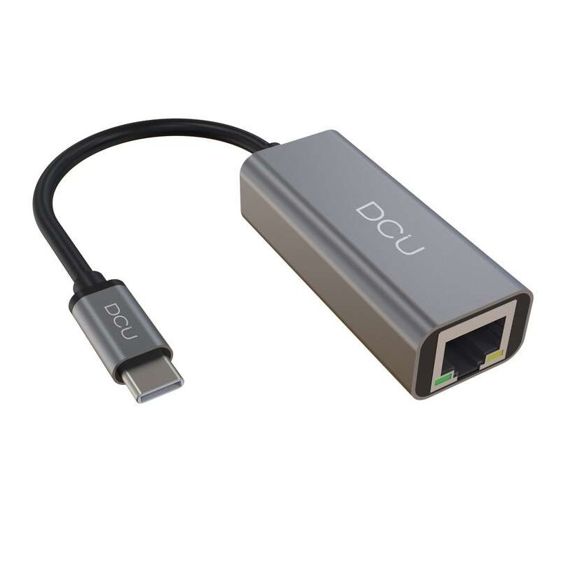 Adattatore USB C DCU Tecnologic - RJ45 Gigabit Ethernet 1000Mbps - Colore metallo Adattatore USB C DCU Tecnologic - RJ45 Gigabit Ethernet 1000Mbps - Colore metallo