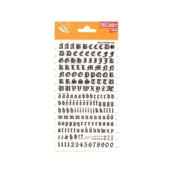 Lettere e numeri trasferibili Apli - 8 mm - Applicazione facile - Neri intensi - 199 caratteri - Nero