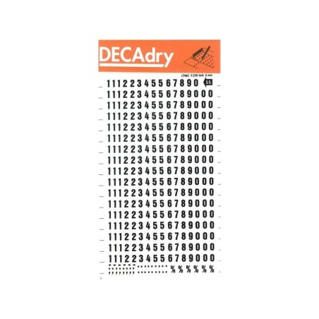 Apli Numeros Transferibles - 6mm de Tamaño - 316 Caracteres - Facil Aplicacion y Durabilidad - Negro