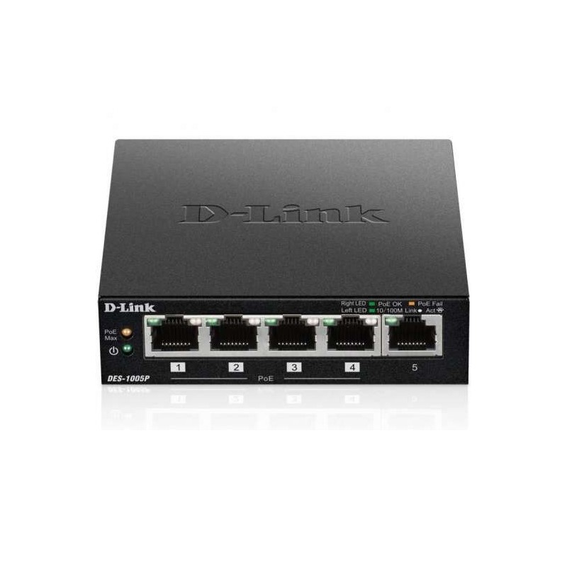 Switch D-Link 5 porte Fast Ethernet 1 porta abilitata PoE Switch D-Link 5 porte Fast Ethernet 1 porta abilitata PoE