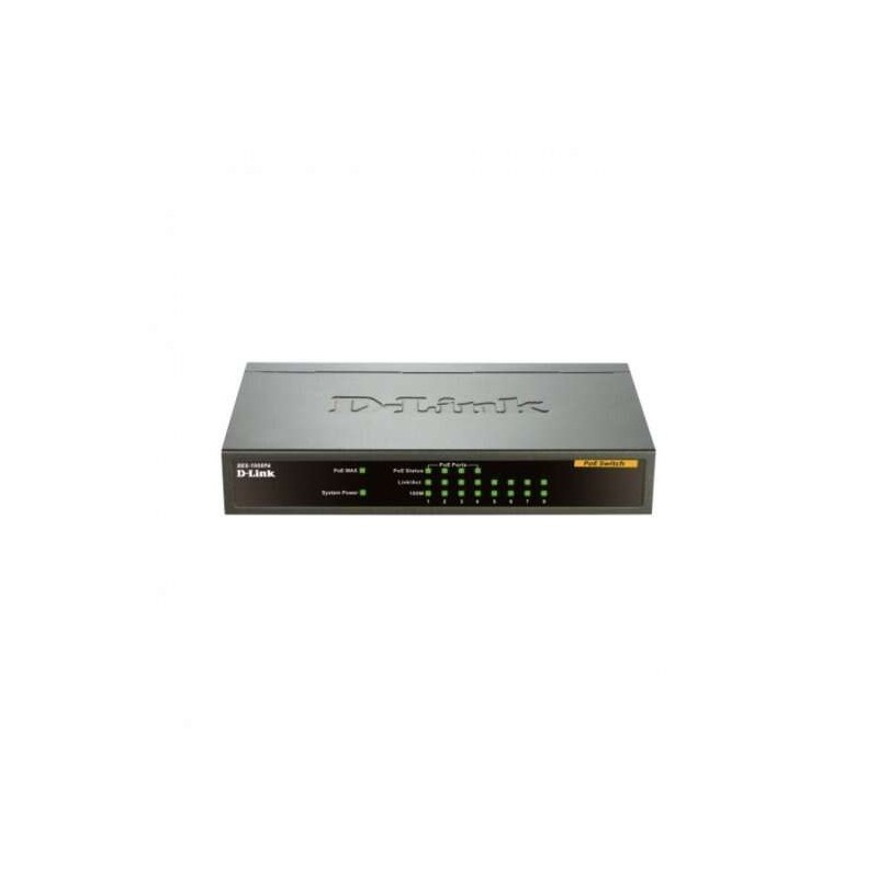 D-Link Switch 8 Puertos PoE 10/100Mbps D-Link Switch 8 Puertos PoE 10/100Mbps