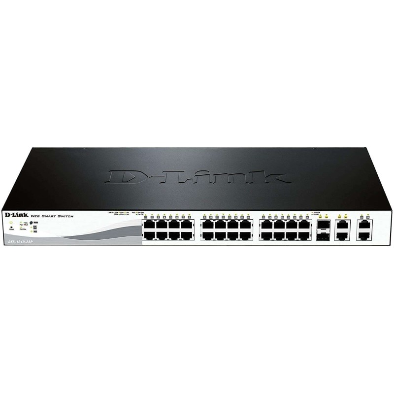 Switch PoE semigestibile D-Link 24 porte Fast Ethernet + 2 porte Gigabit + 2 porte Combo Switch PoE semigestibile D-Link 24 porte Fast Ethernet + 2 porte Gigabit + 2 porte Combo