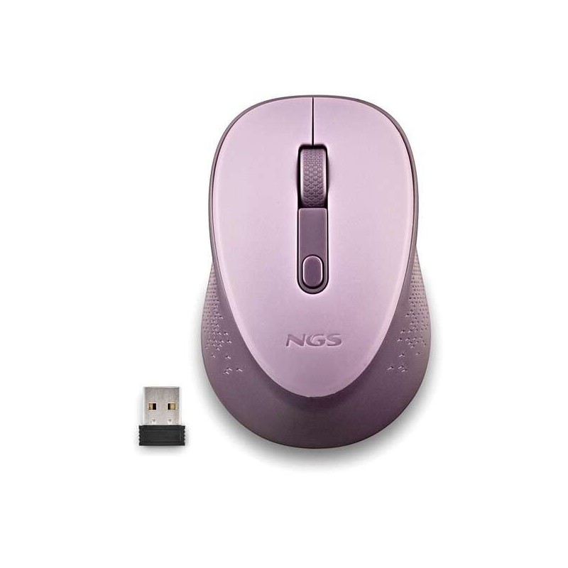 Mouse USB wireless NGS Dew Lilac 1600 dpi - 3 pulsanti - Utilizzo per destrimani - Colore lilla Mouse USB wireless NGS Dew Lilac 1600 dpi - 3 pulsanti - Utilizzo per destrimani - Colore lilla