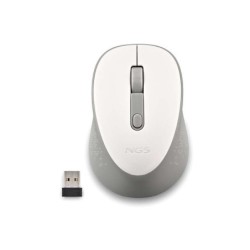 NGS Dew White Raton Inalambrico USB 1600dpi - 3 Botones - Uso Diestro - Color Blanco/Gris