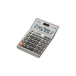 Casio DF-120BM Calculadora de Sobremesa 12 Digitos - Placa Frontal Metalica - Alimentacion Solar y Pilas - Color Gris