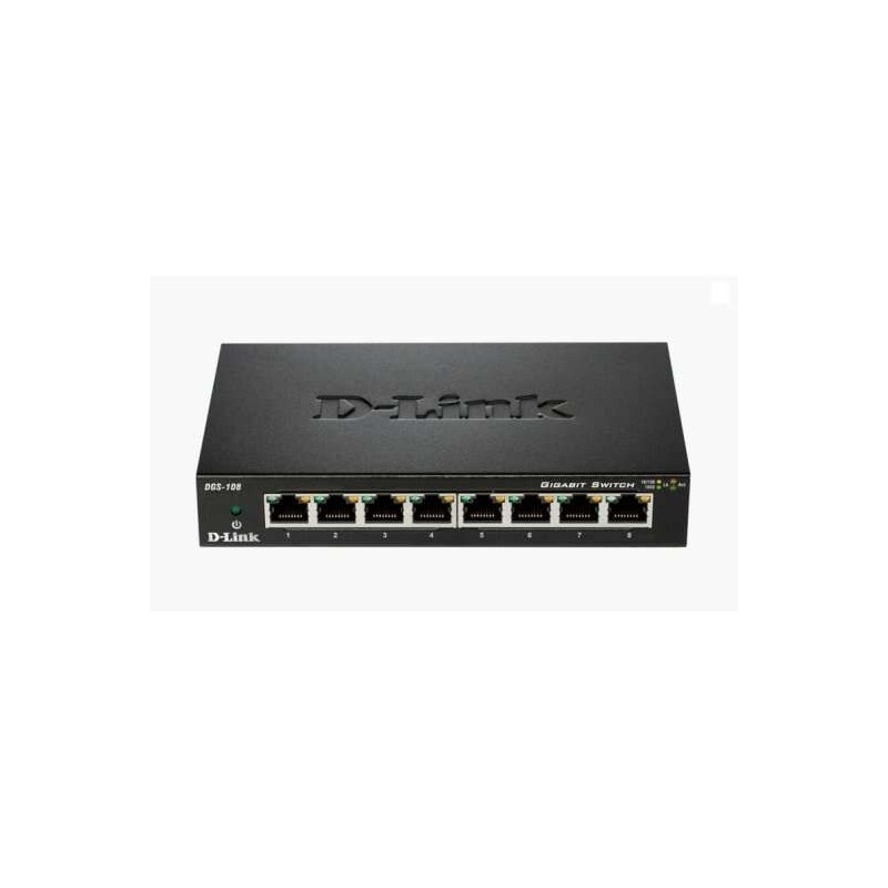 D-Link Switch 8 Puertos Gigabit 10/100/1000 Mbps D-Link Switch 8 Puertos Gigabit 10/100/1000 Mbps