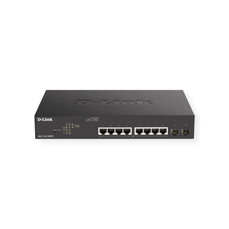 D-Link Switch Semigestionable 8 Puertos Gigabit PoE 130W + 2 Puertos Combo D-Link Switch Semigestionable 8 Puertos Gigabit PoE 130W + 2 Puertos Combo