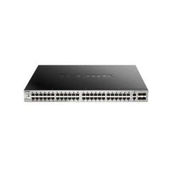 D-Link Switch Gestionable L3 48 Puertos Gigabite PoE 370W + 2 Puertos 10G + 4 Puertos 10G SFP+