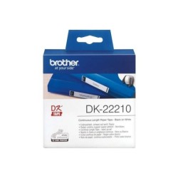 Brother DK22210 - Etichette formato personalizzato originale - Larghezza 29 mm x 30,48 metri - Testo nero su sfondo bianco