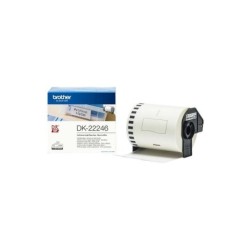 Brother DK22246 - Etichette formato personalizzato originale - Larghezza 103 mm x 30,48 metri - Testo nero su sfondo bianco