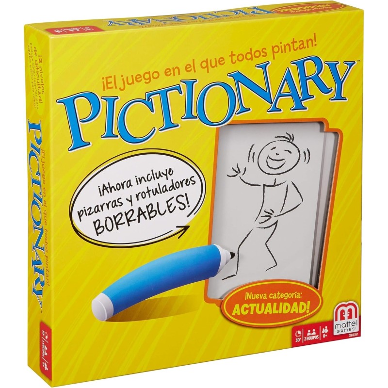 Gioco da Tavolo Originale Pictionary - Tema Disegno - 2 Squadre - Da 8 Anni - Durata 30min. ca. Gioco da Tavolo Originale Pictionary - Tema Disegno - 2 Squadre - Da 8 Anni - Durata 30min. ca.
